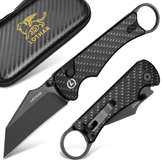 LOTHAR BOUNCER 2.48" 14C28N Steel Tactical Folding Knife with Micarta Handle, Reversible Pocket Clip