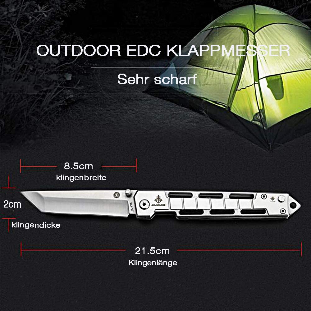 NedFoss DG-SL Tanto Folding Knife, One-Handed Knife with Flipper, 8.5 cm Blade Length Outdoor Knife