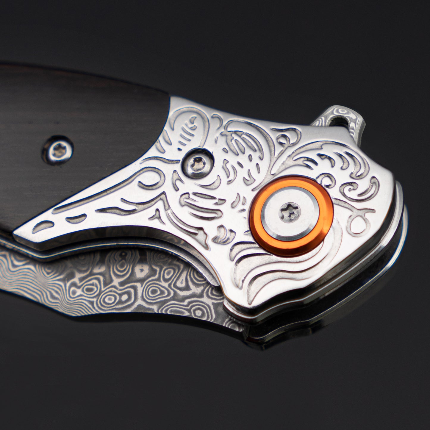 LOTHAR TUNA Damascus Folding Knife, Damascus Pocket Knife Made of 67 Layers of VG10 Damascus Steel, One-Handed Knife with Sharp Blade and Rosewood Handle, Belt Clip, for Collection or Gift