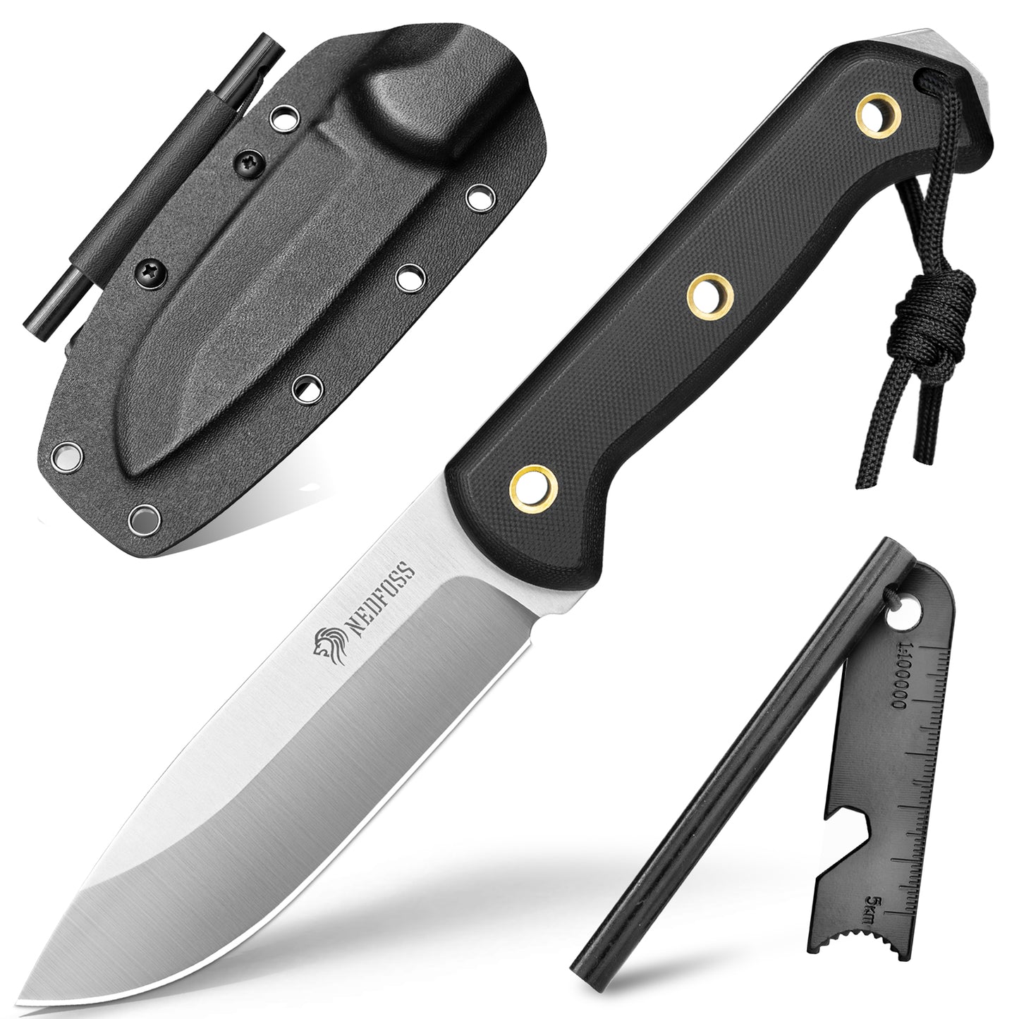 Couteau d'extérieur NedFoss SEAL, couteau de survie pleine soie de 10,4 cm avec étui Kydex