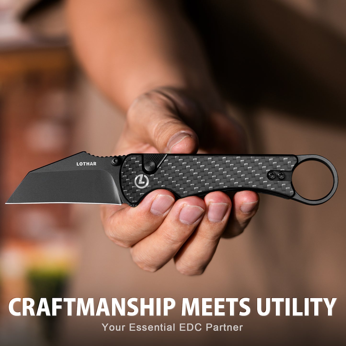 LOTHAR BOUNCER 2.48" 14C28N Steel Tactical Folding Knife with Micarta Handle, Reversible Pocket Clip