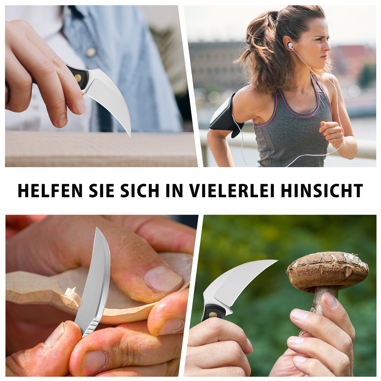 NedFoss Couteau d'extérieur VULTURE, couteau de survie FULL TANG en acier 14C28N de 6 cm avec manche G10 et étui Kydex, mini couteau à lame fixe dans une boîte cadeau pour collection, camping