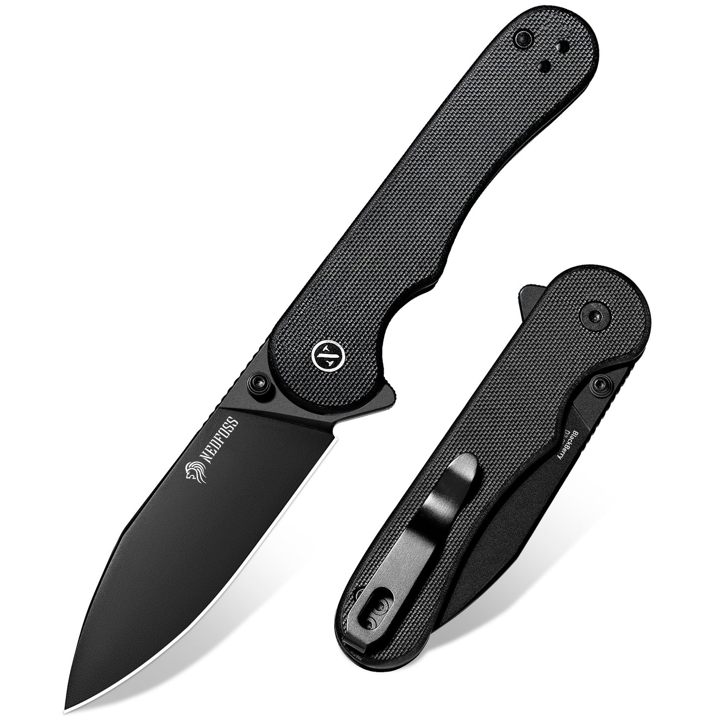 NedFoss BLACKBERRY Couteau pliant à une main, couteau pliant Slipjoint en acier D2 avec manche G10, couteau de poche légal conforme 42a, couteau EDC pour la vie quotidienne, collection et cadeau