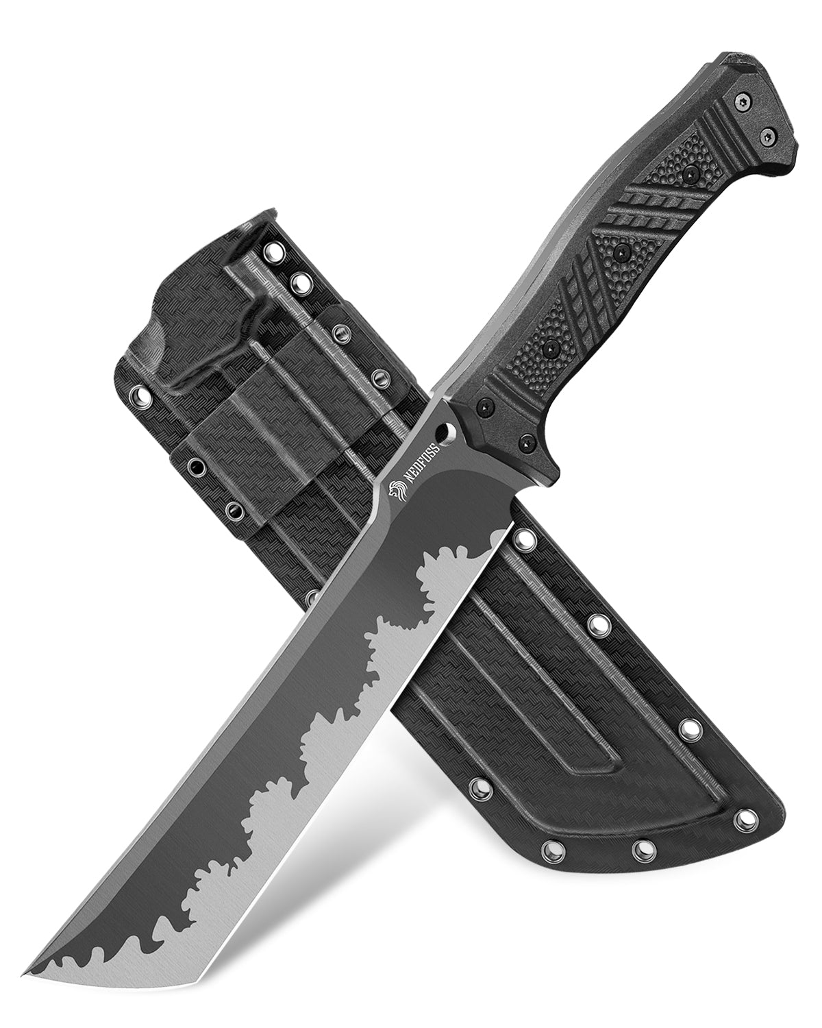 NedFoss Machette FÖRSTER, grande machette de survie FULL TANG de 37,5 cm en une seule pièce d'acier avec étui, couteau d'extérieur aiguisé, couteau de brousse pour le jardinage, le bushcraft et l'extérieur