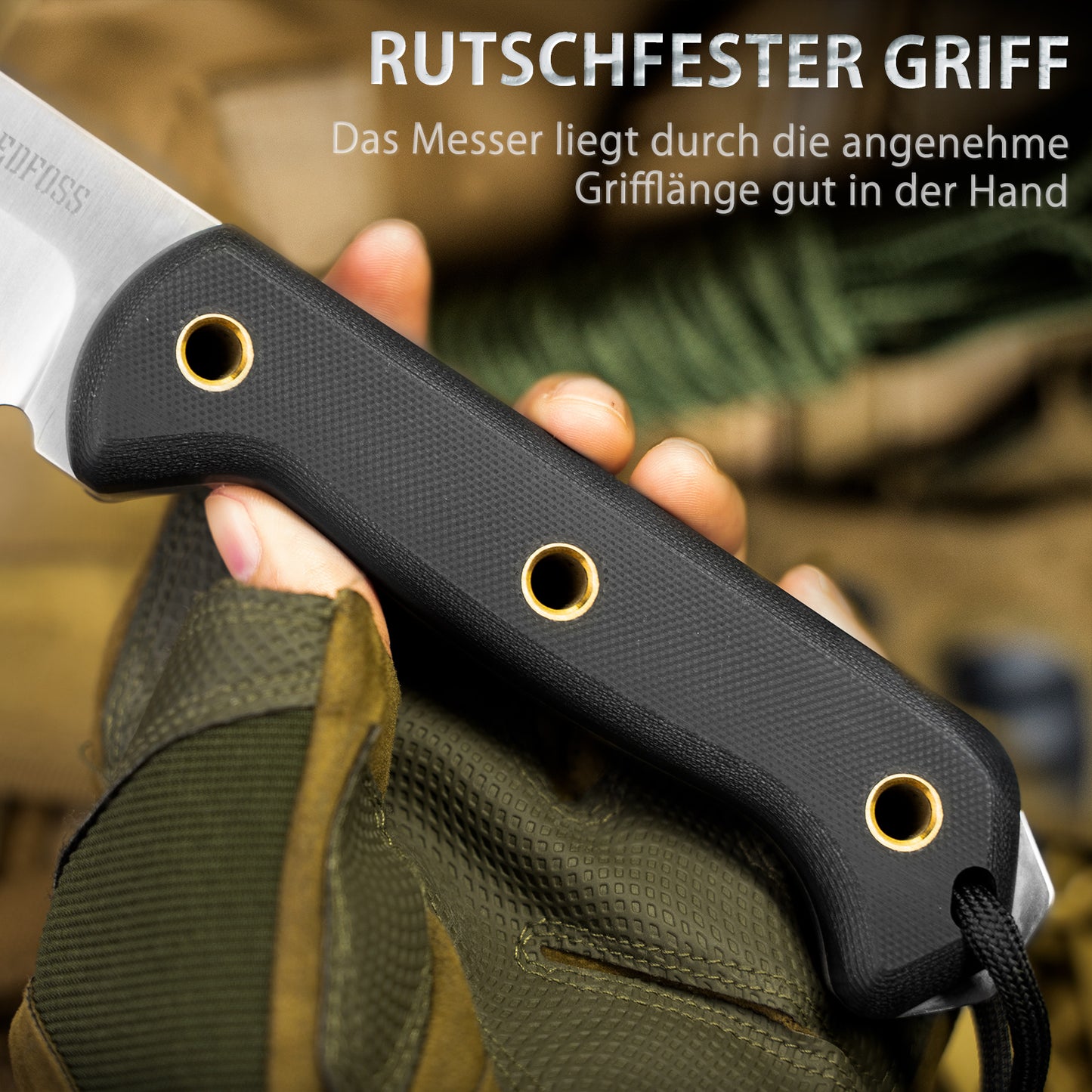 Couteau d'extérieur NedFoss SEAL, couteau de survie pleine soie de 10,4 cm avec étui Kydex