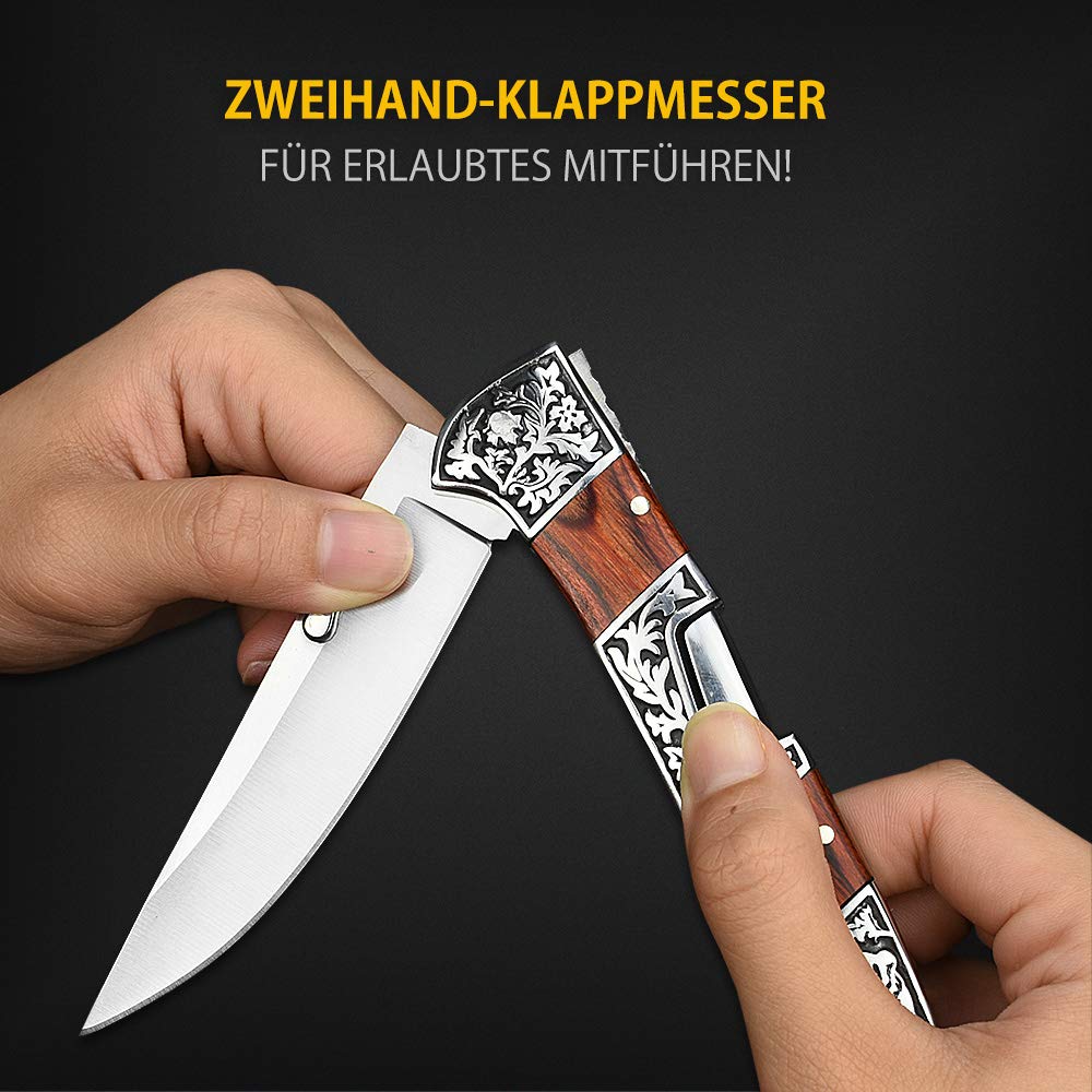 Nedfoss MERMAID Pocket Knife, Two-Handed Knife with Back Lock, Folding Knife with Belt Clip, for Camping, Hiking, Camping, Trekking, Beautiful Design, Perfect Gift