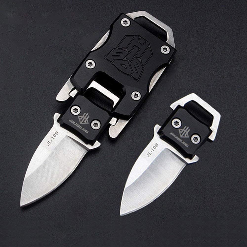 NedFoss Knife Outdoor Mini Small EDC Pocket Knife Keychain Pocket Tool Belt Knife (Black)
