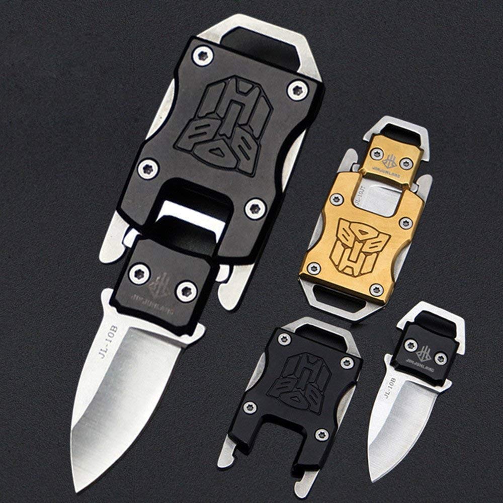 NedFoss Knife Outdoor Mini Small EDC Pocket Knife Keychain Pocket Tool Belt Knife (Black)
