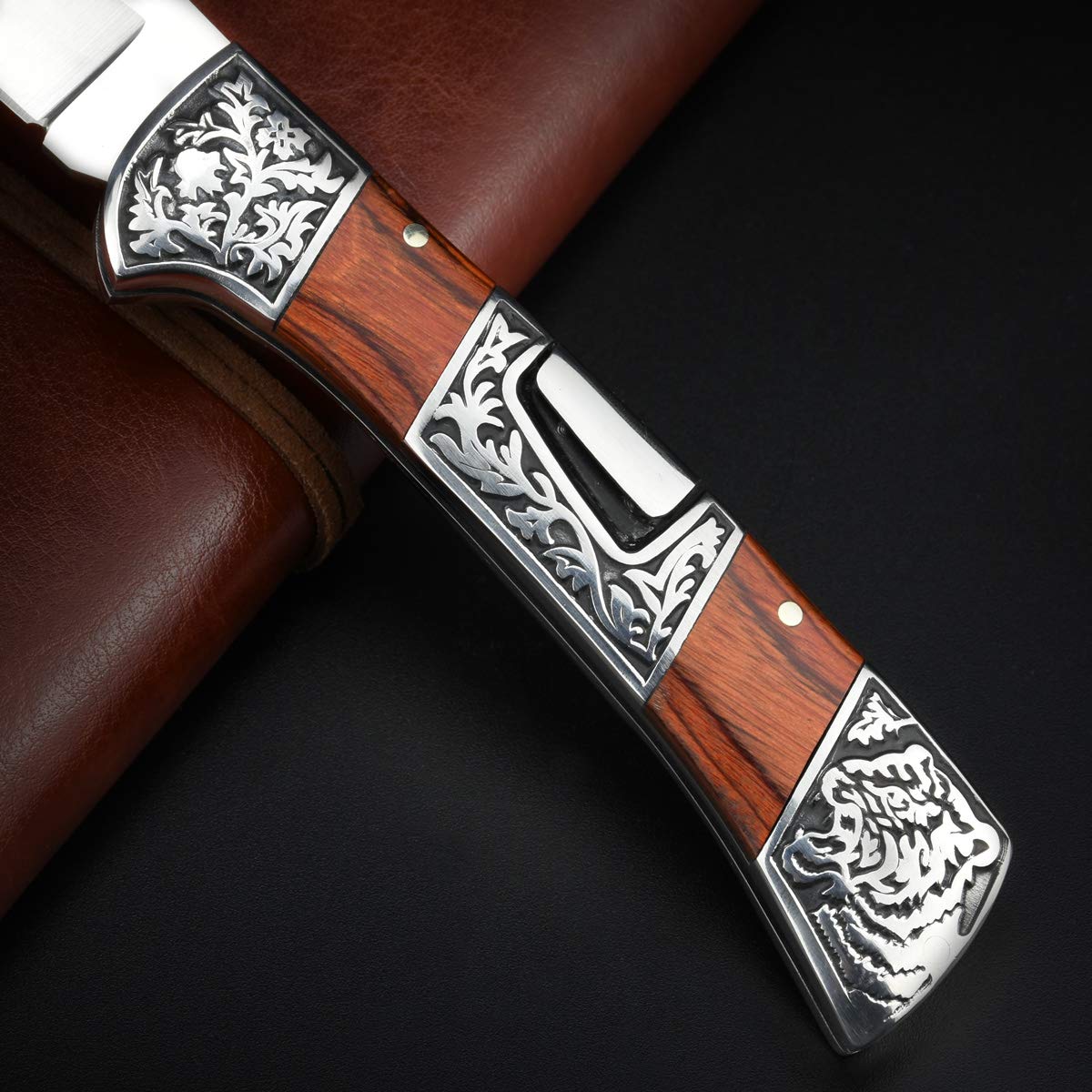 Nedfoss MERMAID Pocket Knife, Two-Handed Knife with Back Lock, Folding Knife with Belt Clip, for Camping, Hiking, Camping, Trekking, Beautiful Design, Perfect Gift
